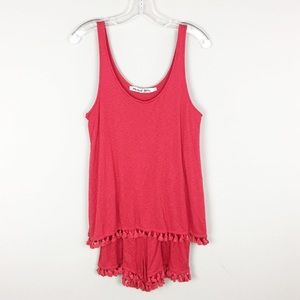 Michael Stars | Red Boho Tassel Romper - M5
